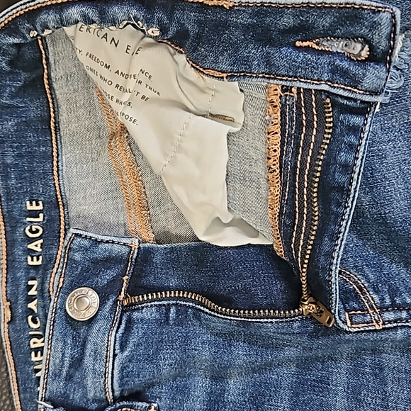 American Eagle next level stretch Distressed Jeggings size 0 short - Picture 3 of 6